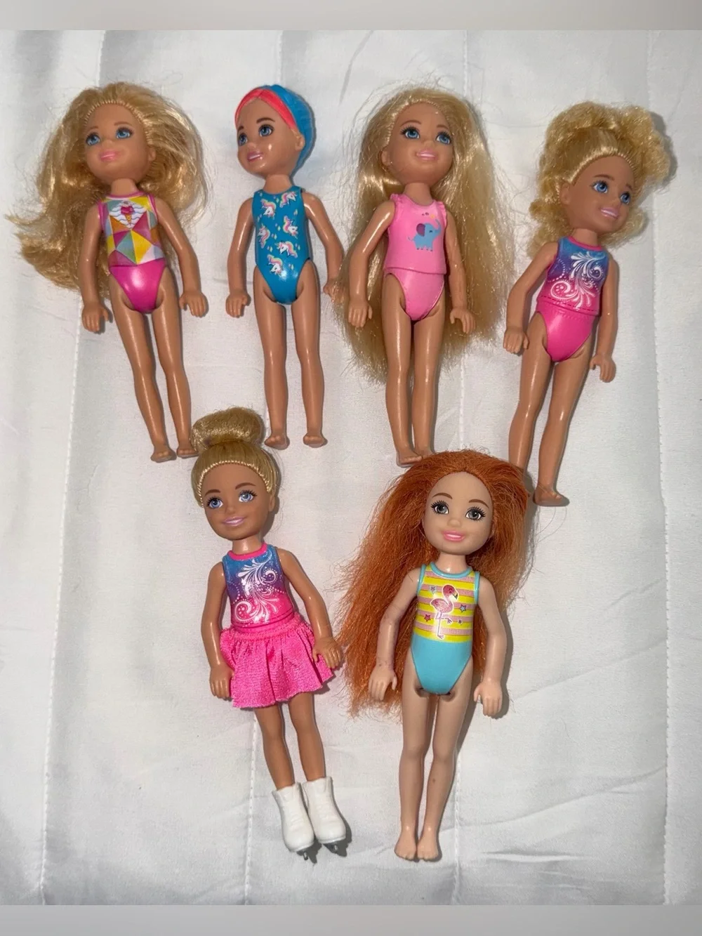 Mattel Barbie Chelsea Dolls LOT of 6 2016 2020 Swim Skater